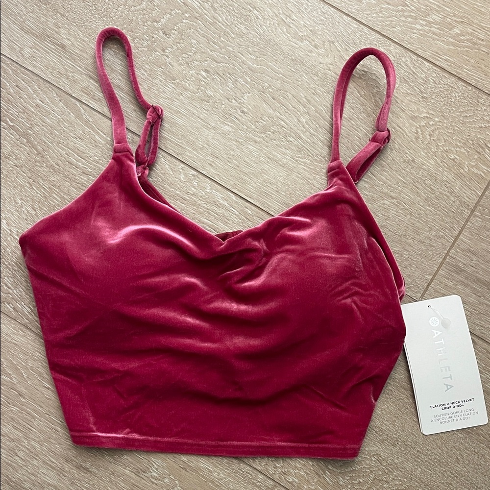 Athleta Velvet Crop Top in Deep Pink